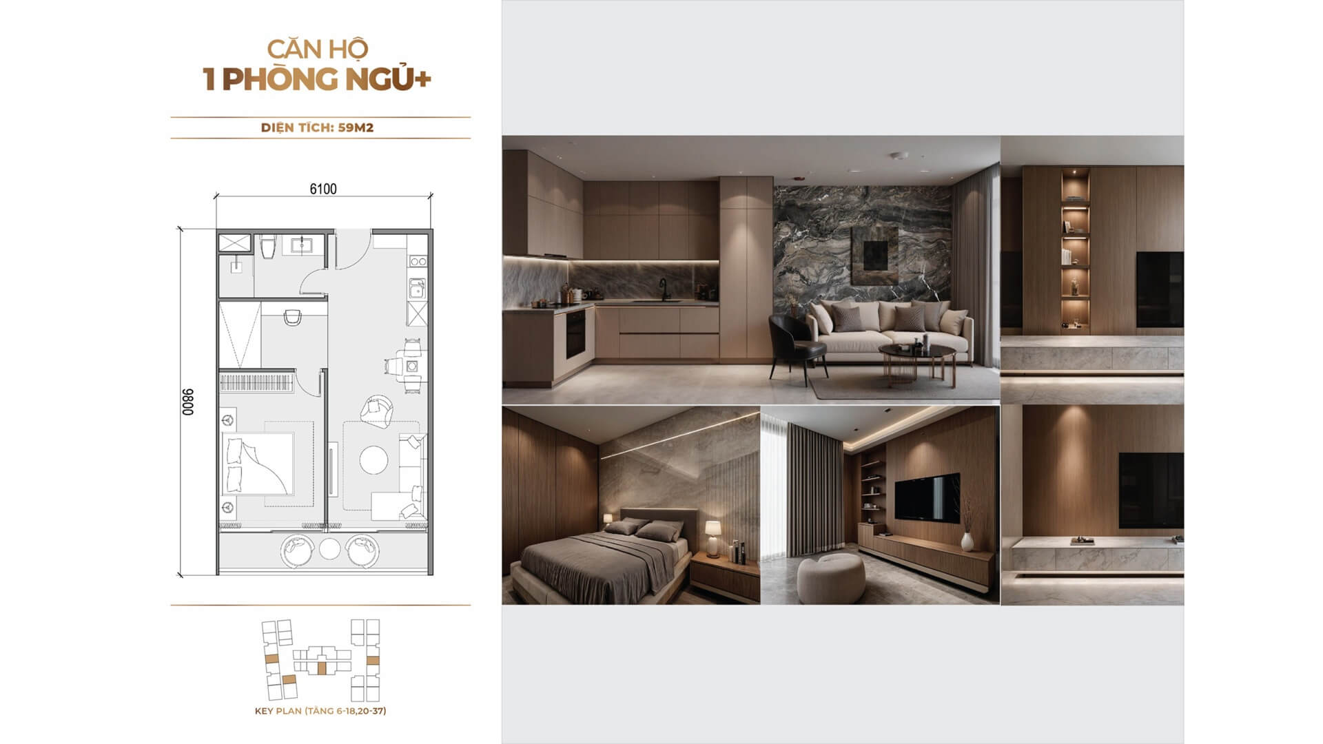 thiết kế căn hộ 1 phòng ngủ+ dự án sunshine River Park Ciputra