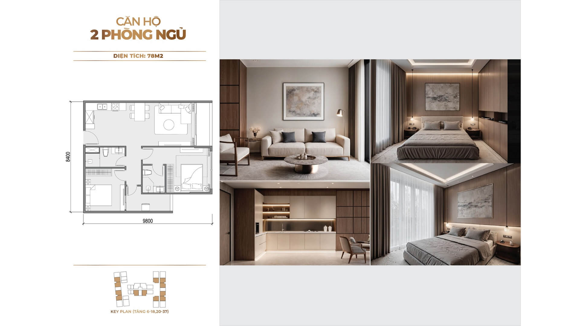 thiết kế căn hộ 2 phòng ngủ dự án sunshine River Park Ciputra