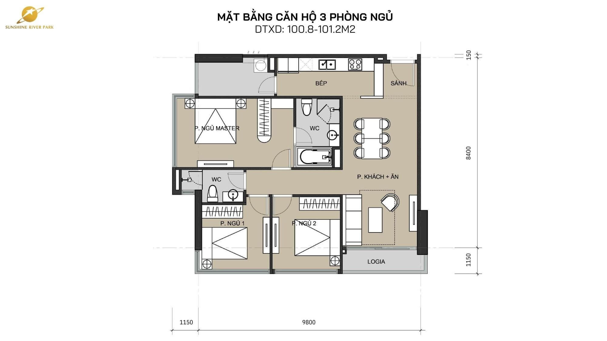 thiết kế căn hộ Sunshine Empire ciputra