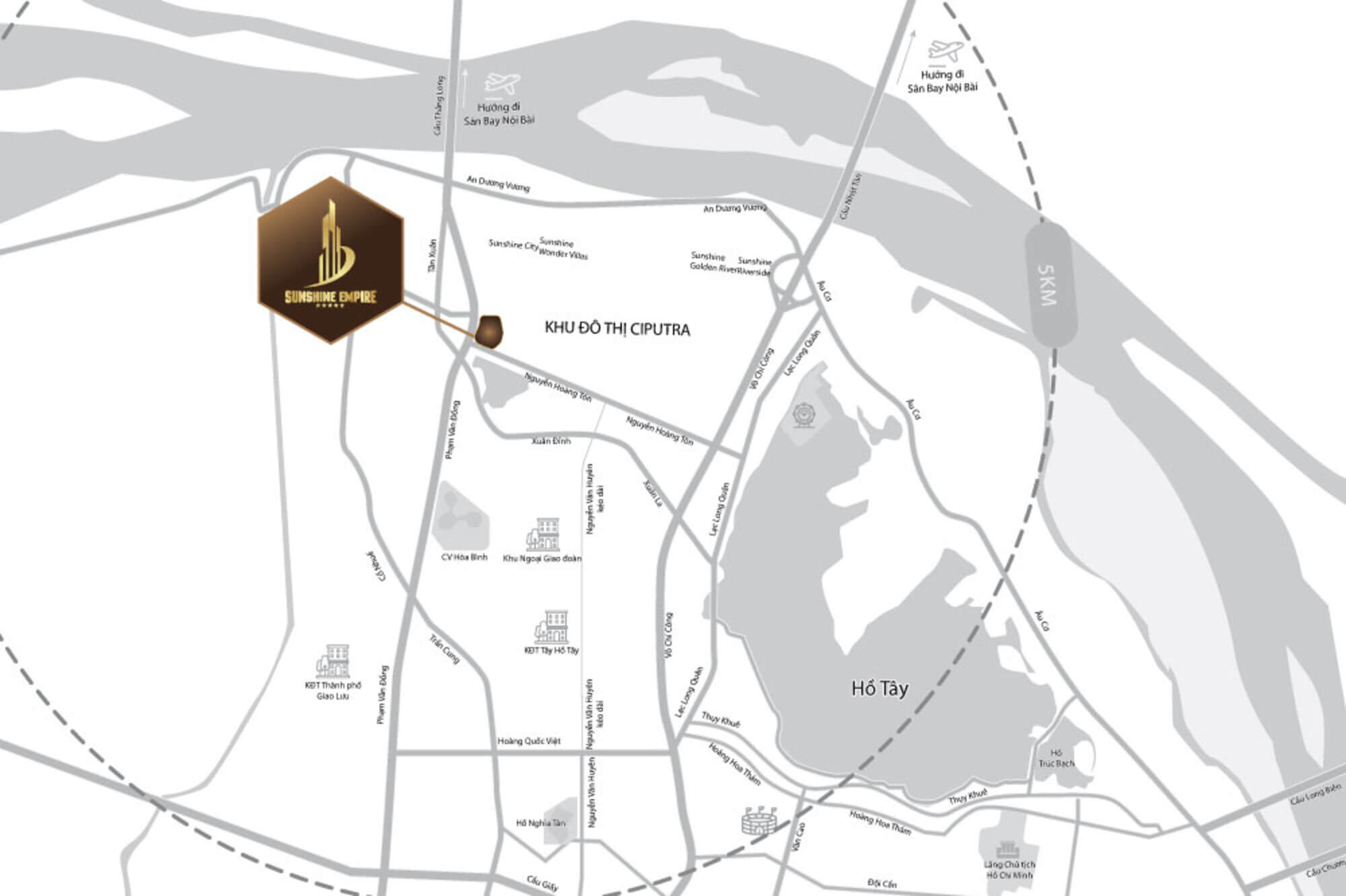 vị trí dự án sunshine empire ciputra